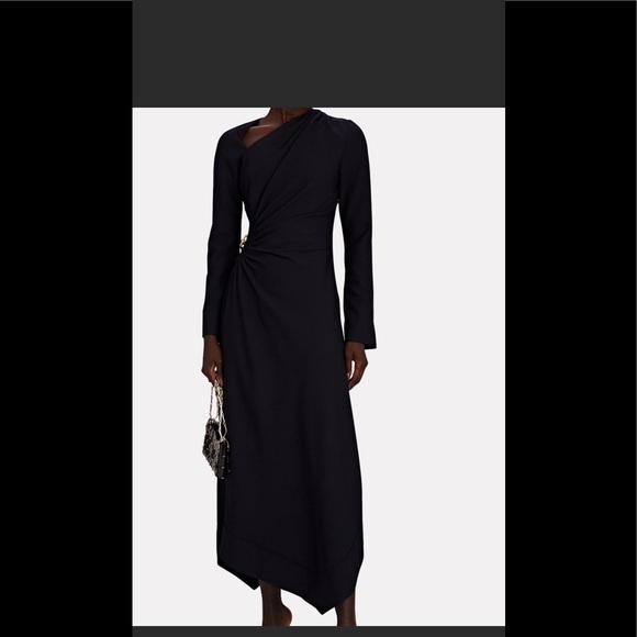 BRAND NEW WITH TAGS! Jonathan Simkhai Christie Gathered Cut-Out Midi Dress - Picture 2 of 5